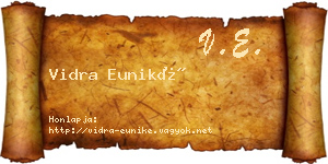 Vidra Euniké névjegykártya